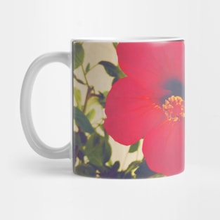 Pretty Red Flower with green leaves nature lovers beautiful photography design Mug